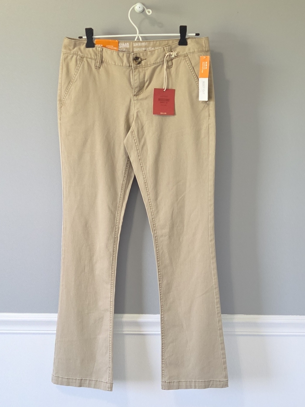 Mossimo Supply Co. Women's Slim Twill Cotton Bootcut Pants in Beige Khaki 7 33"